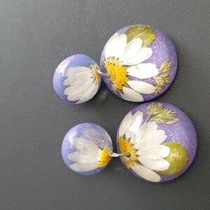 Hand-made Hand Crafted Floral Vibes Resin Earrings New